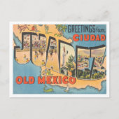 Grüße von Ciudad Juarez, Old Mexico Travel Postkarte (Vorderseite)