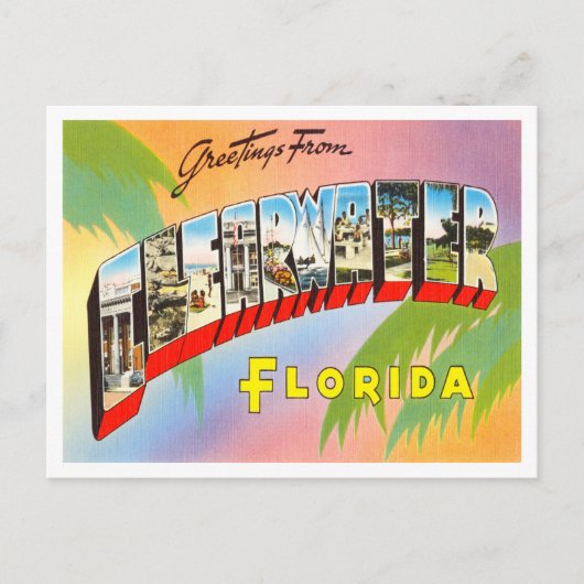 Grüße von Clearwater, Florida Vintage Travel Postkarte (Vorderseite)