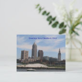 Grüße von Cleveland Ohio (Skyline) Postkarte (Stehend Vorderseite)