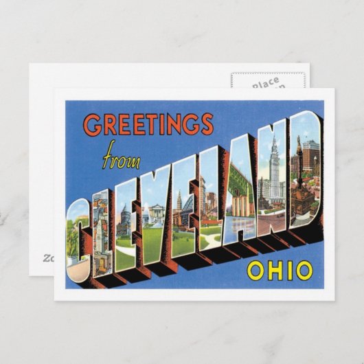 Grüße von Cleveland Ohio US City Postkarte (Vorne/Hinten)