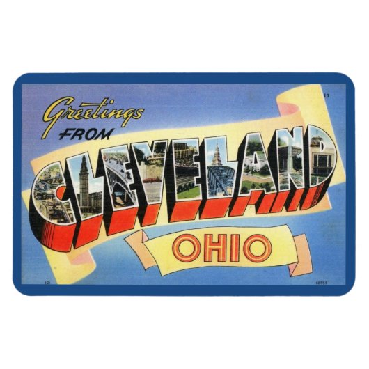 Grüße von Cleveland, Ohio Vintag Postcard Magnet (Horizontal)