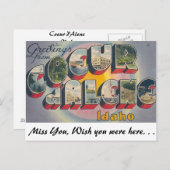 Grüße von Coeur d'Alene, Idaho Postkarte (Vorne/Hinten)