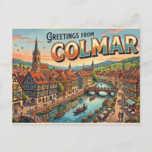 Grüße von Colmar Vintage-Reisepostkarte Postkarte