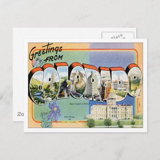Grüße von Colorado CO Postkarte (Vorne/Hinten)