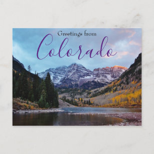 Grüße von Colorado Mountain Aspen Postcard Postkarte