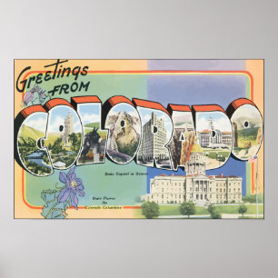 Grüße von Colorado, Vintag Poster