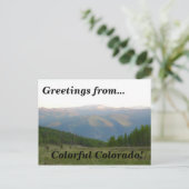 Grüße von Colorful Colorado! Gebirgskette Postkarte (Stehend Vorderseite)