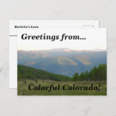 Grüße von Colorful Colorado! Gebirgskette Postkarte (Vorne/Hinten)