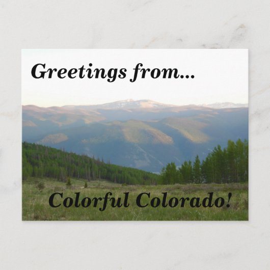 Grüße von Colorful Colorado! Gebirgskette Postkarte (Vorderseite)