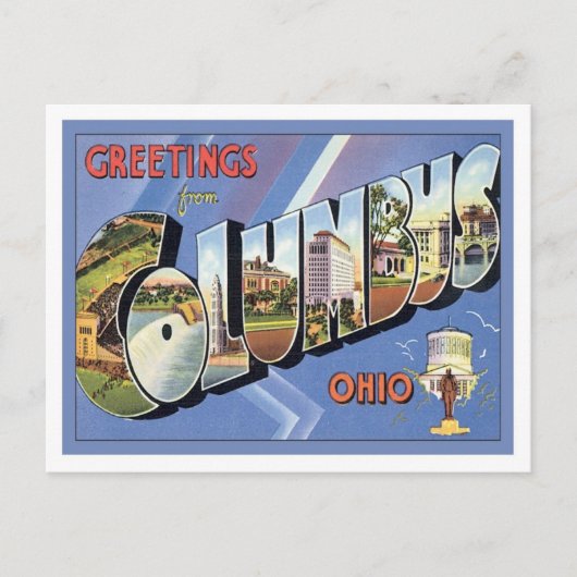 Grüße von Columbus Ohio Postkarte (Vorderseite)