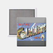 Grüße von Columbus Ohio, Vintag Magnet (Vorderseite/Rückseite)