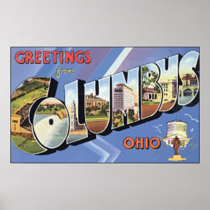 Grüße von Columbus Ohio, Vintag Poster