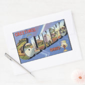 Grüße von Columbus Ohio, Vintag Rechteckiger Aufkleber (Umschlag)