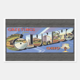 Grüße von Columbus Ohio, Vintag Rechteckiger Aufkleber