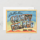 Grüße von Coney Island, New York Travel Postkarte (Vorne/Hinten)