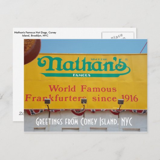 Grüße von Coney Island, NYC 1 Postkarte (Vorne/Hinten)