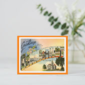 Grüße von Connecticut Vintag Postkarte (Stehend Vorderseite)