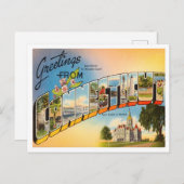 Grüße von Connecticut Vintage Travel Postkarte (Vorne/Hinten)