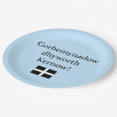 Grüße von Cornwall in der kornischen Sprache Pappteller (Schrägansicht)