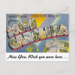 Grüße von Crescent Beach, South Carolina Postkarte