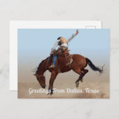 Grüße von Dallas, Texas Rodeo Postcard Postkarte (Vorne/Hinten)