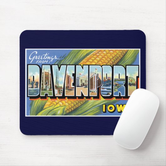 Grüße von Davenport, Iowa! Mousepad (Mit Mouse)