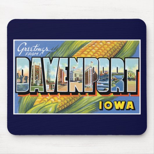 Grüße von Davenport, Iowa! Mousepad (Vorne)