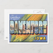 Grüße von Davenport Iowa USA Postcard Postkarte (Vorne/Hinten)