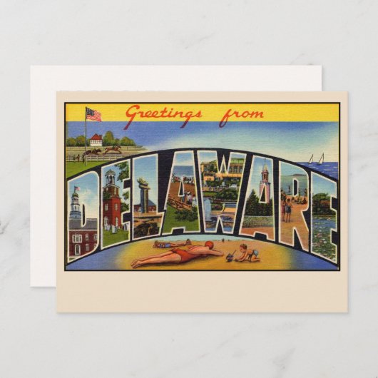 Grüße von Delaware Large Letter Postcard Postkarte (Vorne/Hinten)
