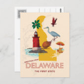 Grüße von Delaware Postkarte (Vorne/Hinten)