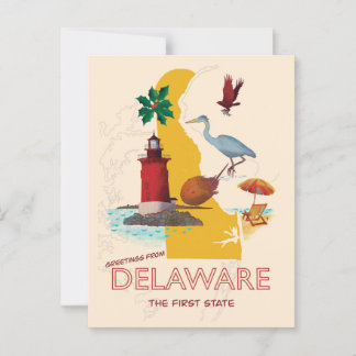 Grüße von Delaware Postkarte