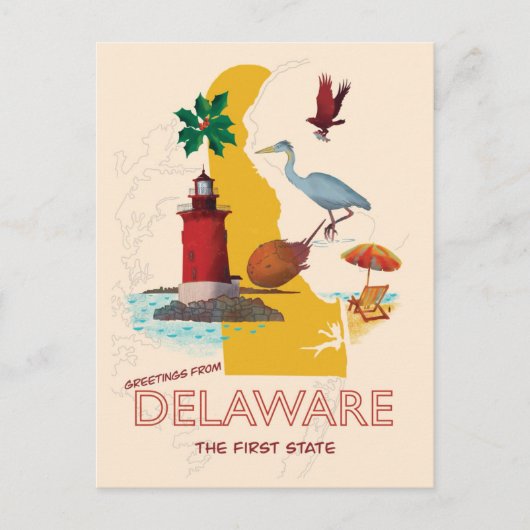 Grüße von Delaware Postkarte (Vorderseite)