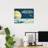 Grüße von den Monden des Jupiter Retro Sci-Fi P Poster (Heimbüro)