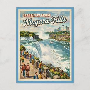 Grüße von den Niagara Fällen im Vintage-Stil Postkarte