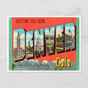 Grüße von Denver, die Mile High City Colorado Postkarte