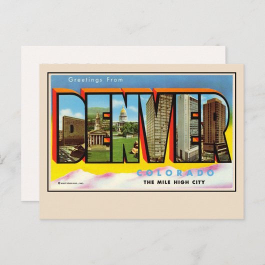 Grüße von Denver Large Letter Postcard Postkarte (Vorne/Hinten)