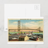 Grüße von der Ambassador Bridge Detroit Postkarte (Vorne/Hinten)