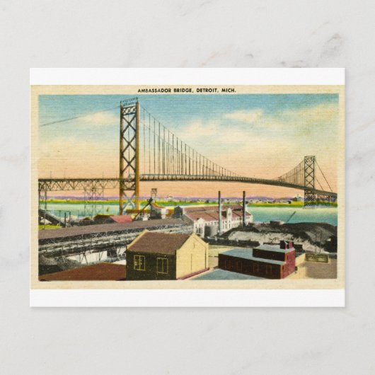 Grüße von der Ambassador Bridge Detroit Postkarte (Vorderseite)