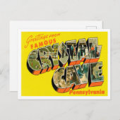 Grüße von der berühmten Krystal Höhle, Pennsylvani Postkarte (Vorne/Hinten)