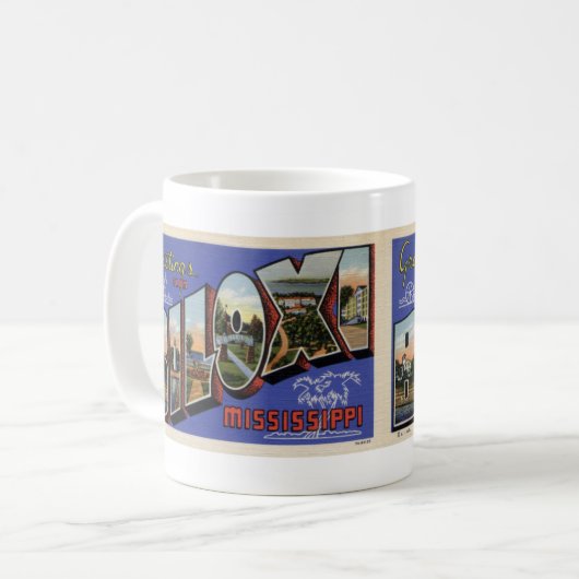 Grüße von der Biloxi Kaffeetasse (Vorderseite Links)