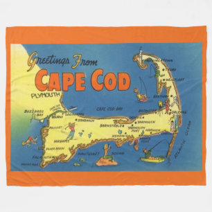 Grüße von der Cape Cod Karte Fleecedecke