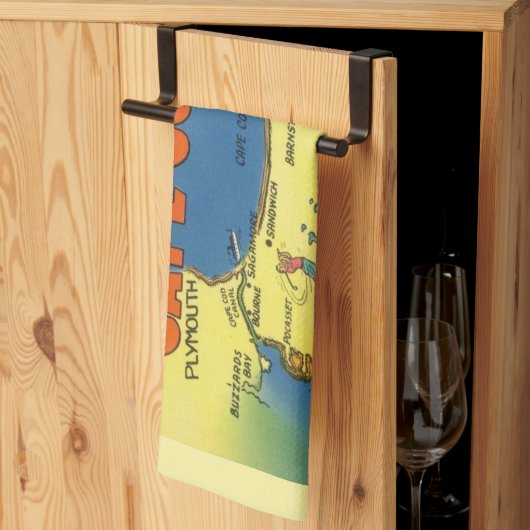 Grüße von der Cape Cod Karte Geschirrtuch (Drittel gefaltet)