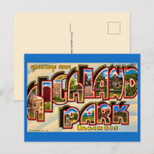 Grüße von der Highland Park Postkarte (Vorne/Hinten)