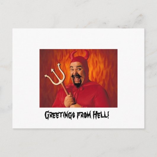 Grüße von der Hölle! Postkarte (Vorderseite)
