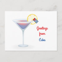 Grüße von der Kuba-Cocktail-Feiertags-Karte