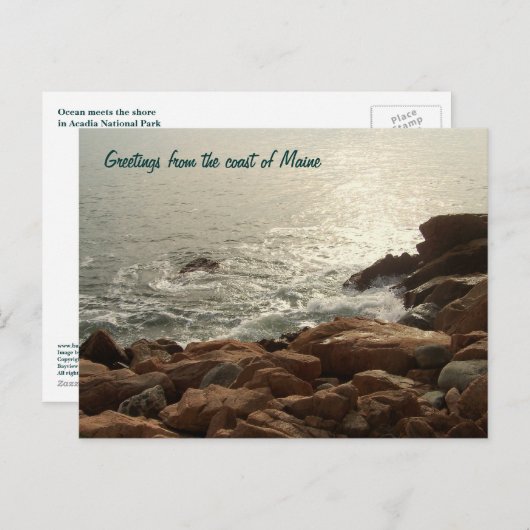 Grüße von der Küste Maines Postkarte (Vorne/Hinten)