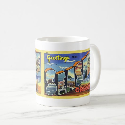 Grüße von der Küste-ODER Kaffee-Postkarten-Tasse Kaffeetasse (VorderseiteRechts)