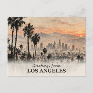 Grüße von der Los Angeles Tuschwasch-Postkarte Postkarte