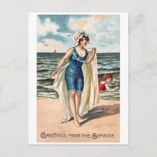 Grüße von der Meerseite - Vintage-Postkarte #2 Postkarte