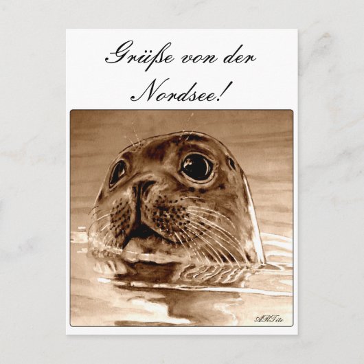 Grüße von der Nordsee! Postkarte (Vorderseite)